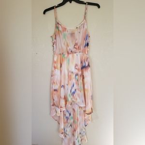Water color high low dress